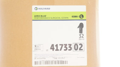 Halyard 41733 (02) Aero Blue Performance Surgical Gown AAMI Level3 Large - Case of 32